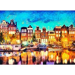 Foto van Inductiebeschermer - amsterdamse grachtenpand - 85x55 cm