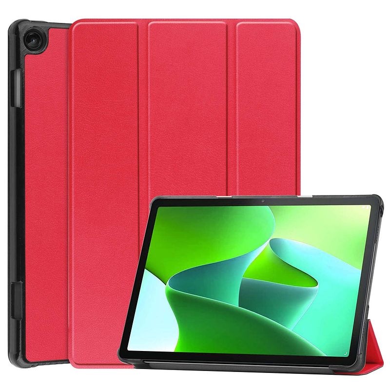 Foto van Basey lenovo tab m10 (3rd gen) hoesje kunstleer hoes case cover lenovo tab m10 (3rd gen)-rood