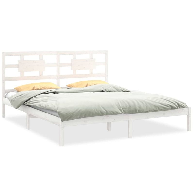 Foto van Vidaxl bedframe massief hout wit 180x200 cm 6ft super king