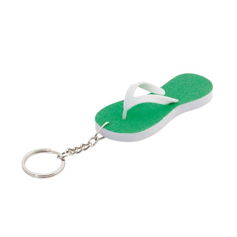 Foto van Sleutelhangers teenslippers 8 cm groen - sleutelhangers