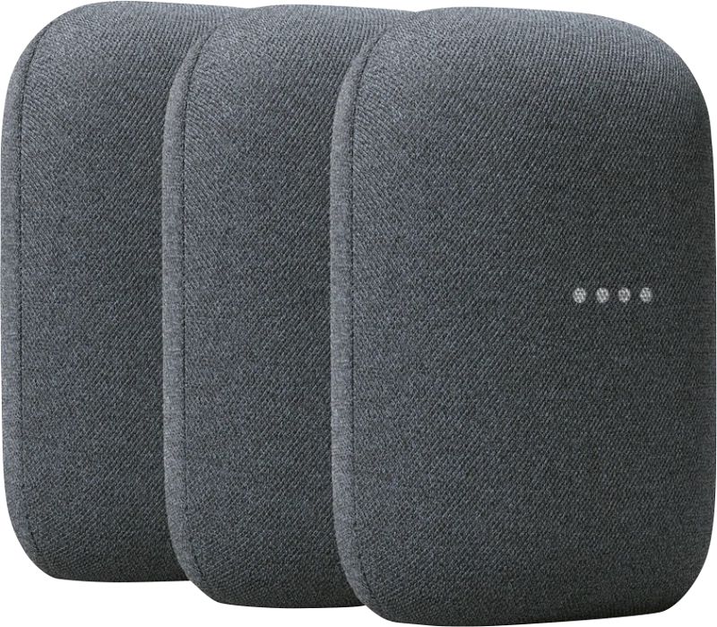 Foto van Google nest audio charcoal 3-pack