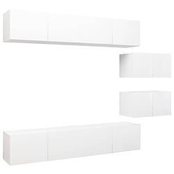 Foto van The living store televisiemeubelset hangend - spaanplaat - wit - 80 x 30 x 30 cm - 60 x 30 x 30 cm