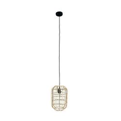 Foto van Dknc - hanglamp - rotan - 22x22x33cm - beige