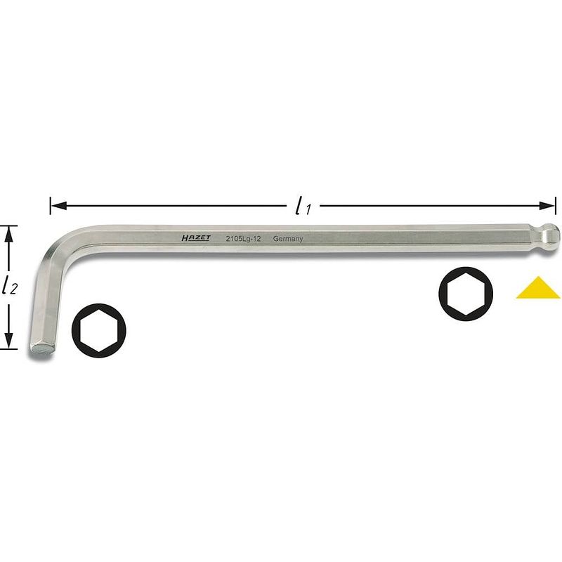 Foto van Hazet hazet 2105lg-06 inbus haakse schroevendraaier 6 mm