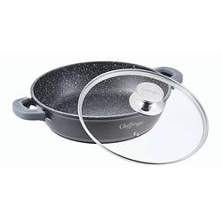 Foto van Cheffinger - gietaluminium braadpan met deksel - afneembare handgrepen - 28 cm - zwart
