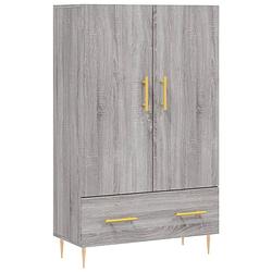 Foto van Vidaxl hoge kast 69,5x31x115 cm bewerkt hout grijs sonoma eikenkleurig