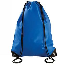 Foto van Sport gymtas/draagtas kobalt blauw met rijgkoord 34 x 44 cm van polyester - gymtasje - zwemtasje