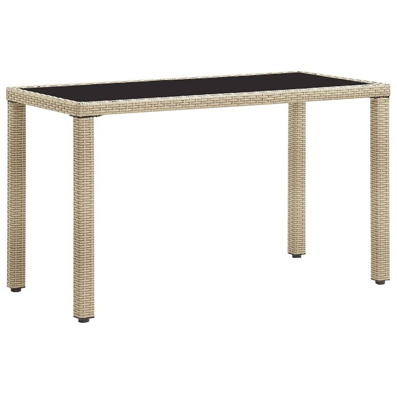 Foto van Vidaxl tuintafel 123x60x74 cm poly rattan beige