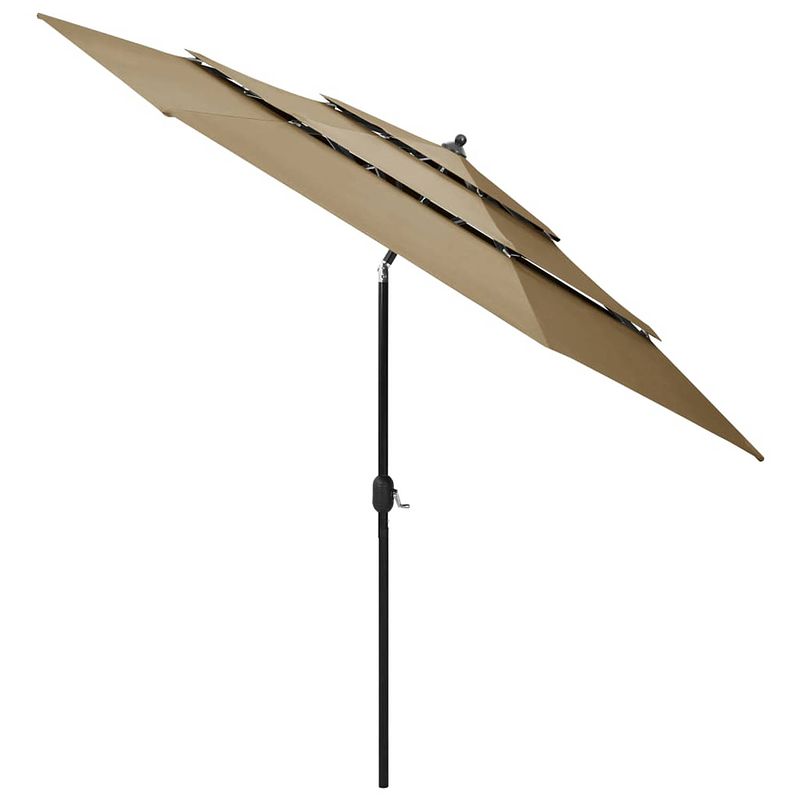 Foto van The living store parasol tuin 3-laags taupe 300x243 cm