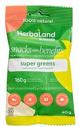 Foto van Herbaland gummies super greens appel en perzik