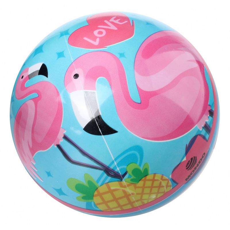 Foto van Mondo bal flamingo 23 cm groen/roze