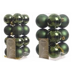 Foto van Kerstversiering kunststof kerstballen donkergroen 4-6 cm pakket van 40x stuks - kerstbal