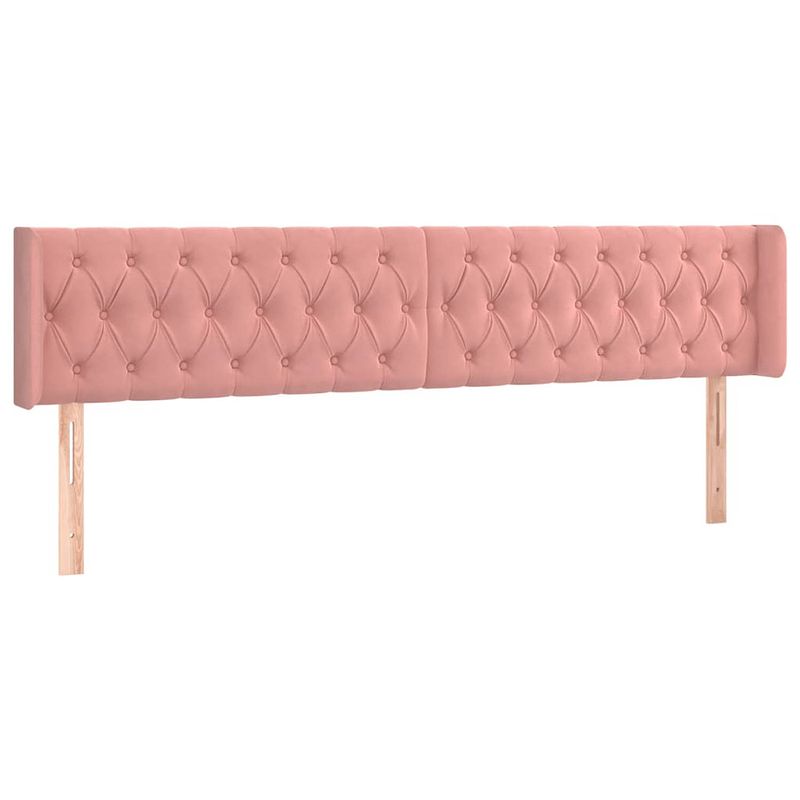 Foto van The living store hoofdeind hoofdbord - roze - 183x16x78/88 cm - fluweel