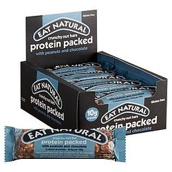 Foto van Eat natural crunchy nut bar protein packed met pinda's en chocolade 12 x 45g bij jumbo