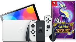 Foto van Nintendo switch oled wit + pokémon violet