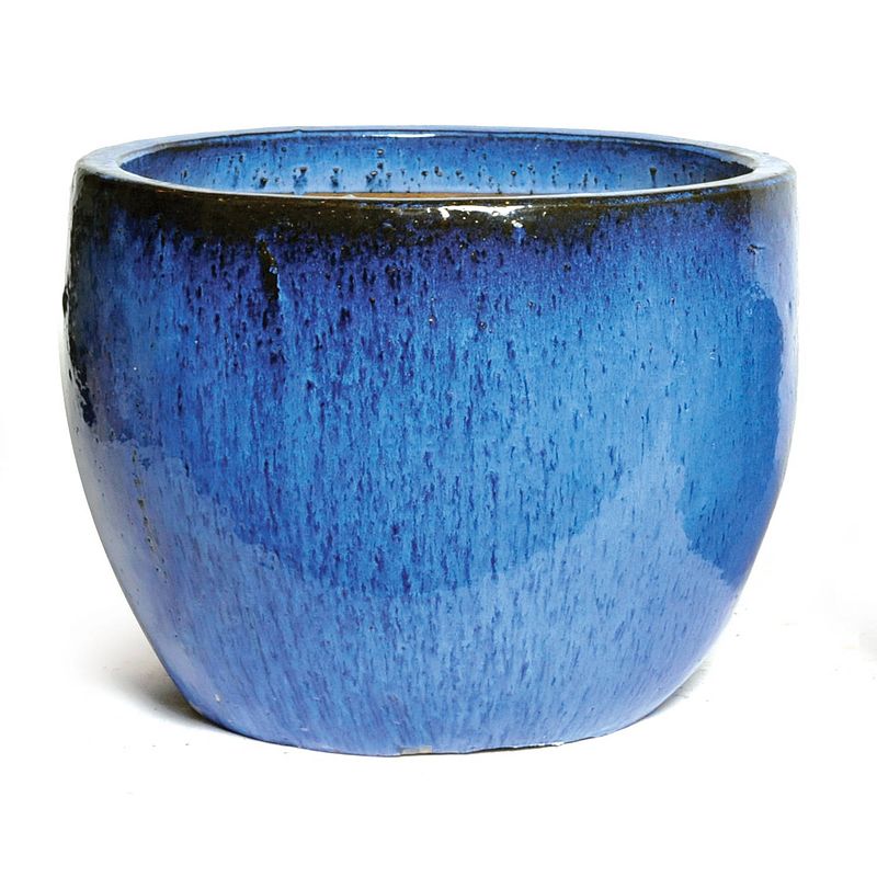 Foto van Bloembak pot egg d50 cm h40 cm blauw mcollections