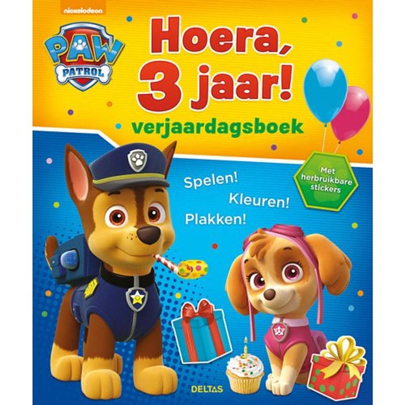 Foto van Hoera, 3 jaar! verjaardagsboek - paw patrol