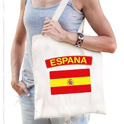 Foto van Katoenen tasje wit espana / spanje supporter - feest boodschappentassen