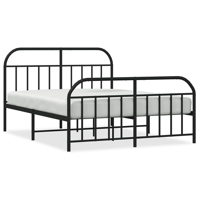 Foto van The living store klassiek bedframe - metalen constructie - metalen latten - extra opbergruimte - functioneel hoofd- en