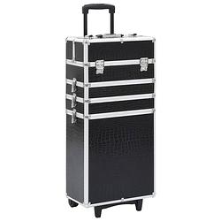 Foto van Vidaxl make-up trolley aluminium zwart met krokodillenpatroon