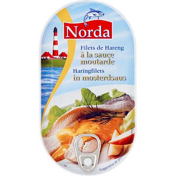 Foto van Norda haringfilets in mosterdsaus 200g bij jumbo