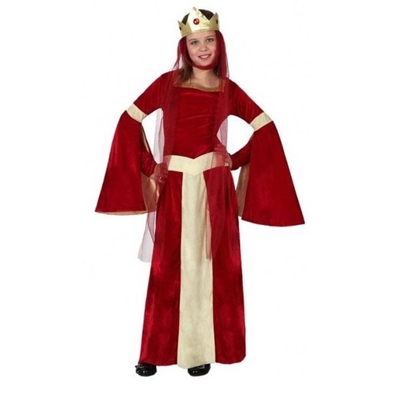 Foto van Middeleeuwse prinses/koningin kostuum meisjes- carnavalskleding - voordelig geprijsd 116 (5-6 jaar)