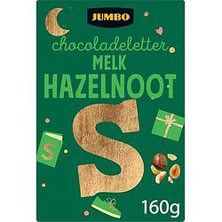 Foto van Jumbo chocoladeletter melk hazelnoot s 160g aanbieding bij jumbo | 2 voor 4.50