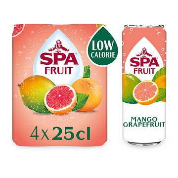 Foto van Spa fruit bruisende fruitige frisdrank mango grapefruit 4 x 250ml bij jumbo