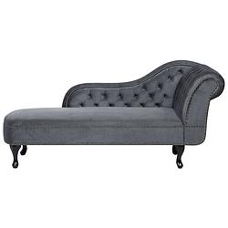 Foto van Beliani nimes - chaise longue-grijs-fluweel