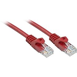 Foto van Lindy 48184 rj45 netwerkkabel, patchkabel cat 6 u/utp 3.00 m rood snagless 1 stuk(s)