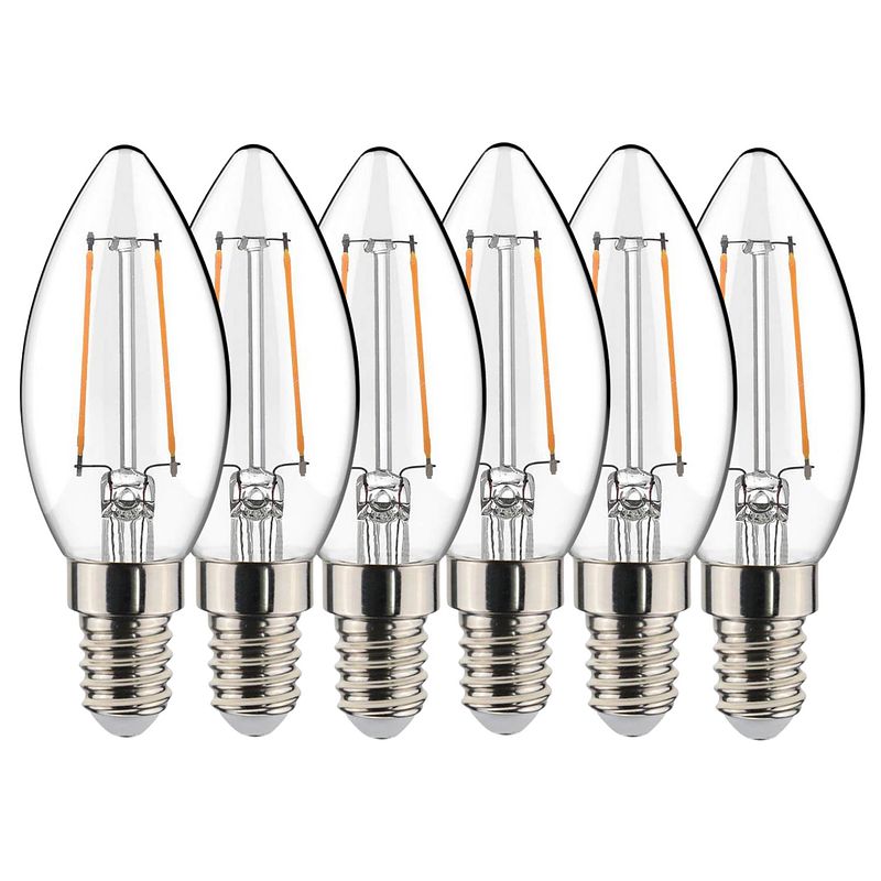 Foto van Proventa longlife filament led kaarslampen - e14 fitting - voordeelverpakking - 6 x led lamp