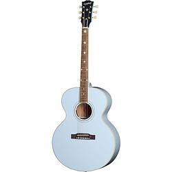 Foto van Epiphone modern collection j-180 ls frost blue elektrisch-akoestische westerngitaar met koffer