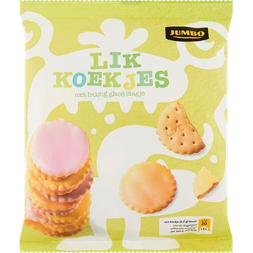 Foto van Jumbo lik koekjes met fruitig glace laagje 200g