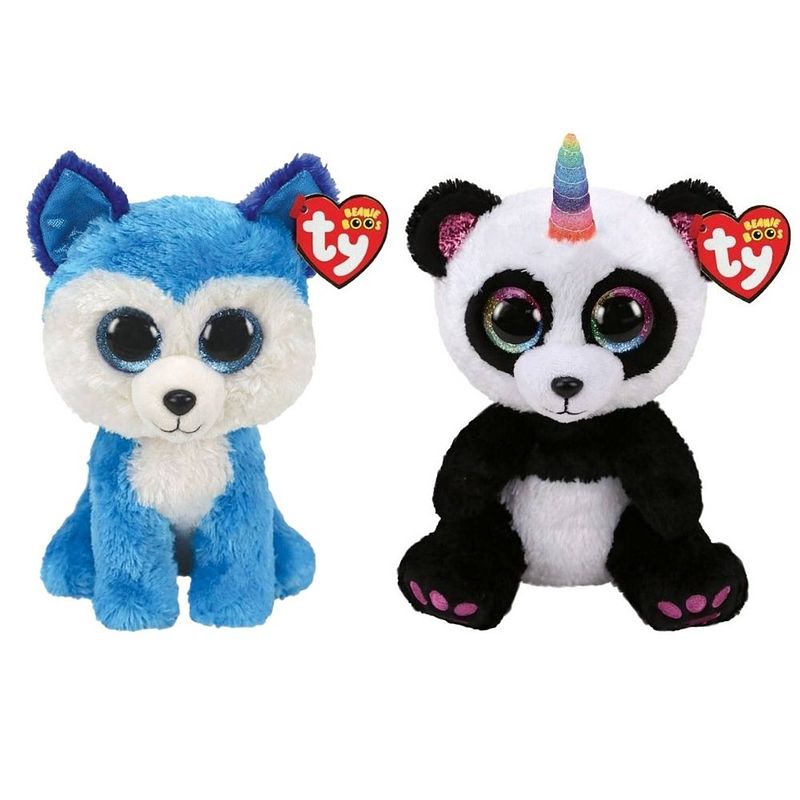 Foto van Ty - knuffel - beanie buddy - prince husky & paris panda