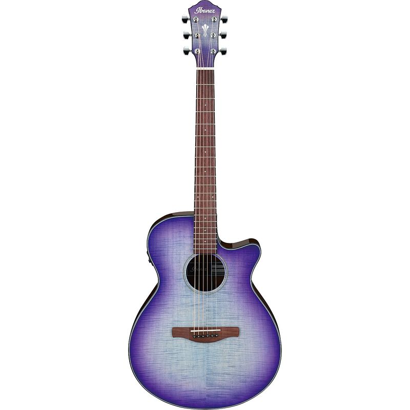 Foto van Ibanez aeg70 purple iris burst high gloss elektrisch-akoestische westerngitaar