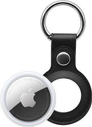 Foto van Apple airtag + leren sleutelhanger zwart