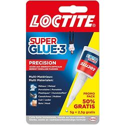 Foto van Loctite secondelijm super glue precision, 5 g + 50 % gratis, op blister