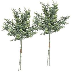 Foto van Atmosphera kunstplant 2 boeketten eucalyptus groen 64 cm - kunstplanten