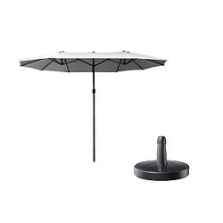 Foto van 4gardenz® xl duo parasol met parasolvoet 460x270x245 cm - grijs