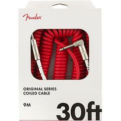 Foto van Fender original coiled cable instrumentkabel 9m 6.3mm fiesta red