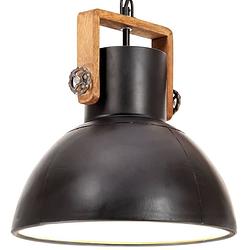 Foto van Vidaxl hanglamp industrieel rond 25 w e27 30 cm zwart