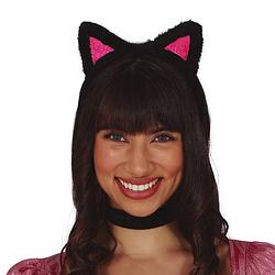 Foto van Fiestas guirca haarband kitten dames polyester zwart one-size