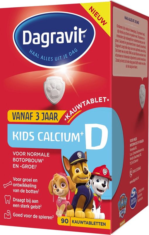 Foto van Dagravit kids calcium+d kauwtabletten