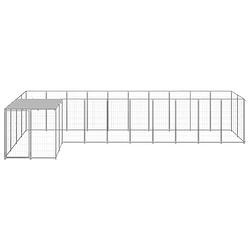 Foto van The living store hondenkennel - grote stalen constructie - waterbestendig dak - 220 x 550 x 110 cm