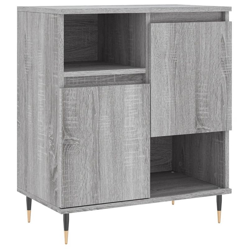 Foto van Vidaxl dressoir 60x30x75 cm bewerkt hout grijs sonoma eikenkleurig