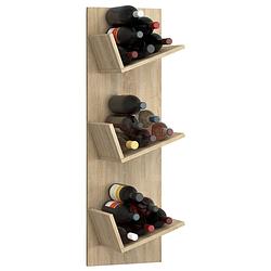 Foto van Lansi wandkast wandhangend met 3 schuine planken sonoma eiken decor.