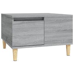 Foto van Vidaxl salontafel 55x55x36,5 cm bewerkt hout grijs sonoma eikenkleurig