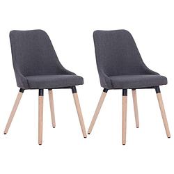 Foto van The living store eetstoelen set - stof - 43 x 43 x 83 cm - donkergrijs