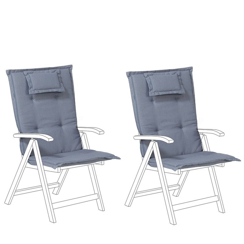 Foto van Beliani toscana/java - stoelkussen set van 2-blauw-polyester