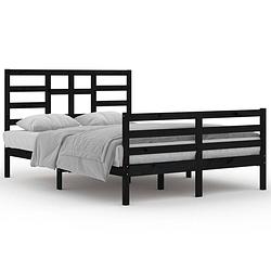 Foto van Vidaxl bedframe massief hout zwart 140x200 cm